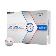 Callaway Supersoft Splatter 360 Golf Balls- White/Red