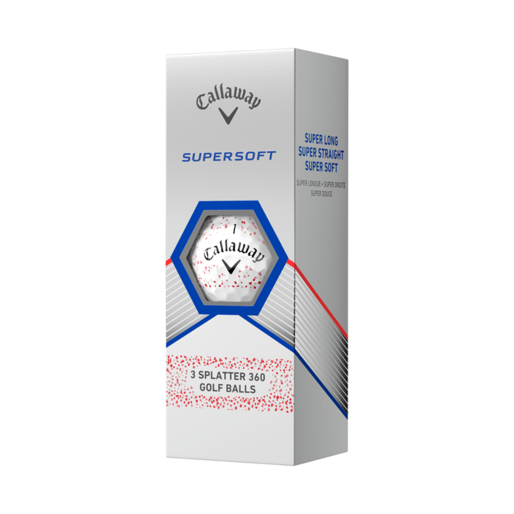 Callaway Supersoft Splatter 360 Golf Balls- White/Red