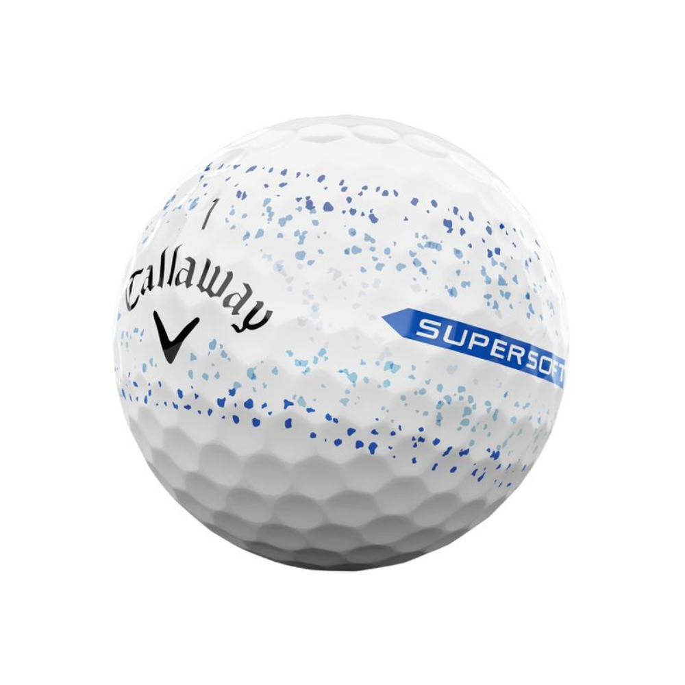 Callaway Supersoft Splatter 360 Golf Balls- White/Blue