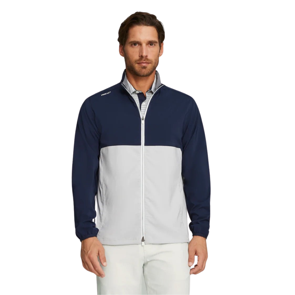 Puma Men's Monterey Wind Golf Jacket - Navy Blazer/Ash Gray