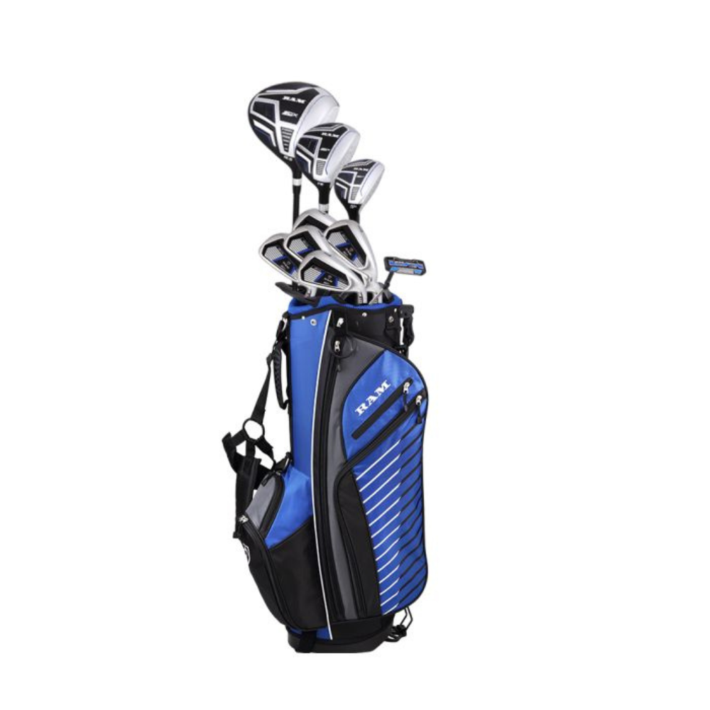 Ram Golf Men’s SDX Graphite Golf Set - Right Hand - Regular Flex - 10 Clubs + Bag